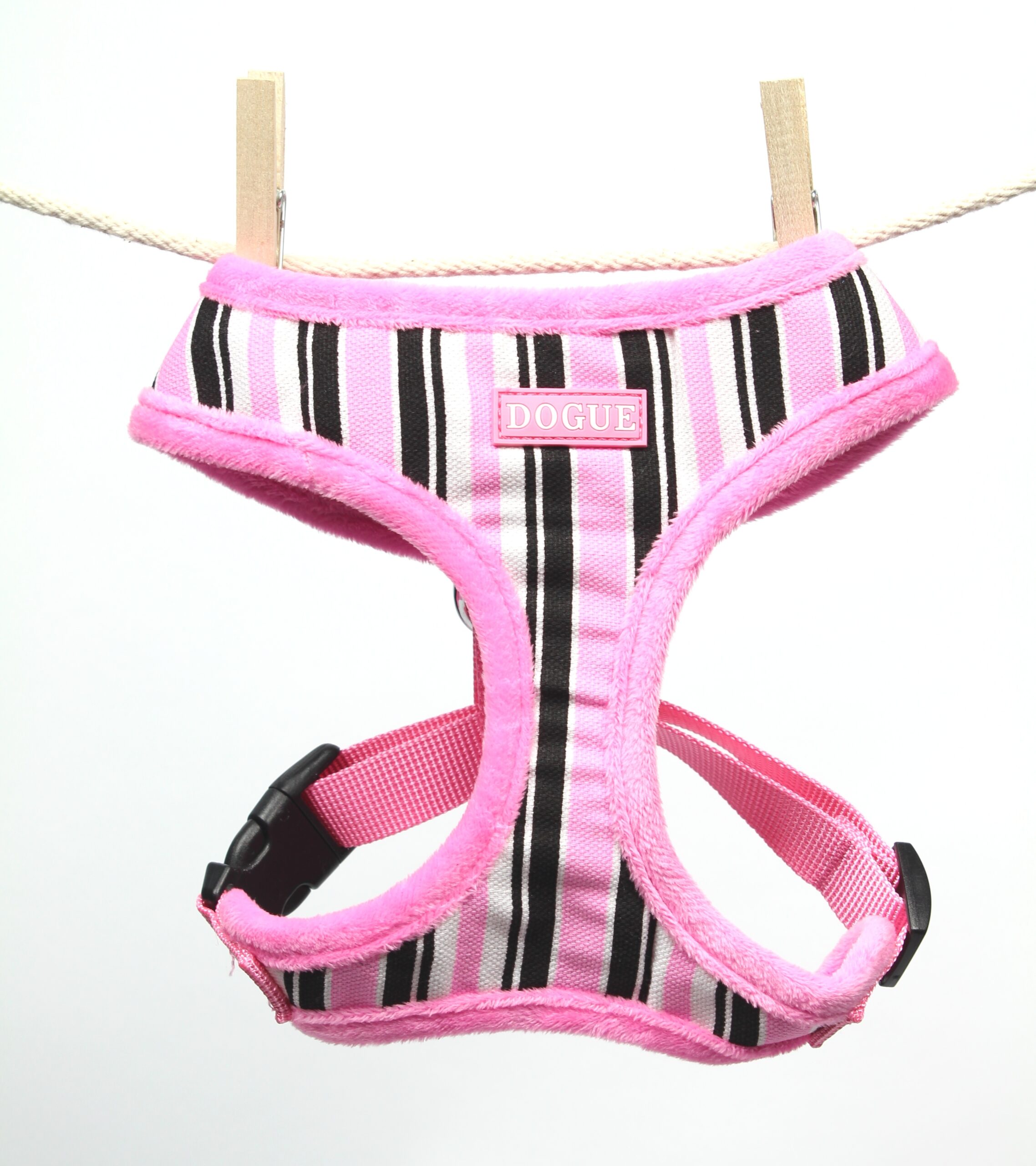 DOGUE Pettorina Striped Harness Pink/Black