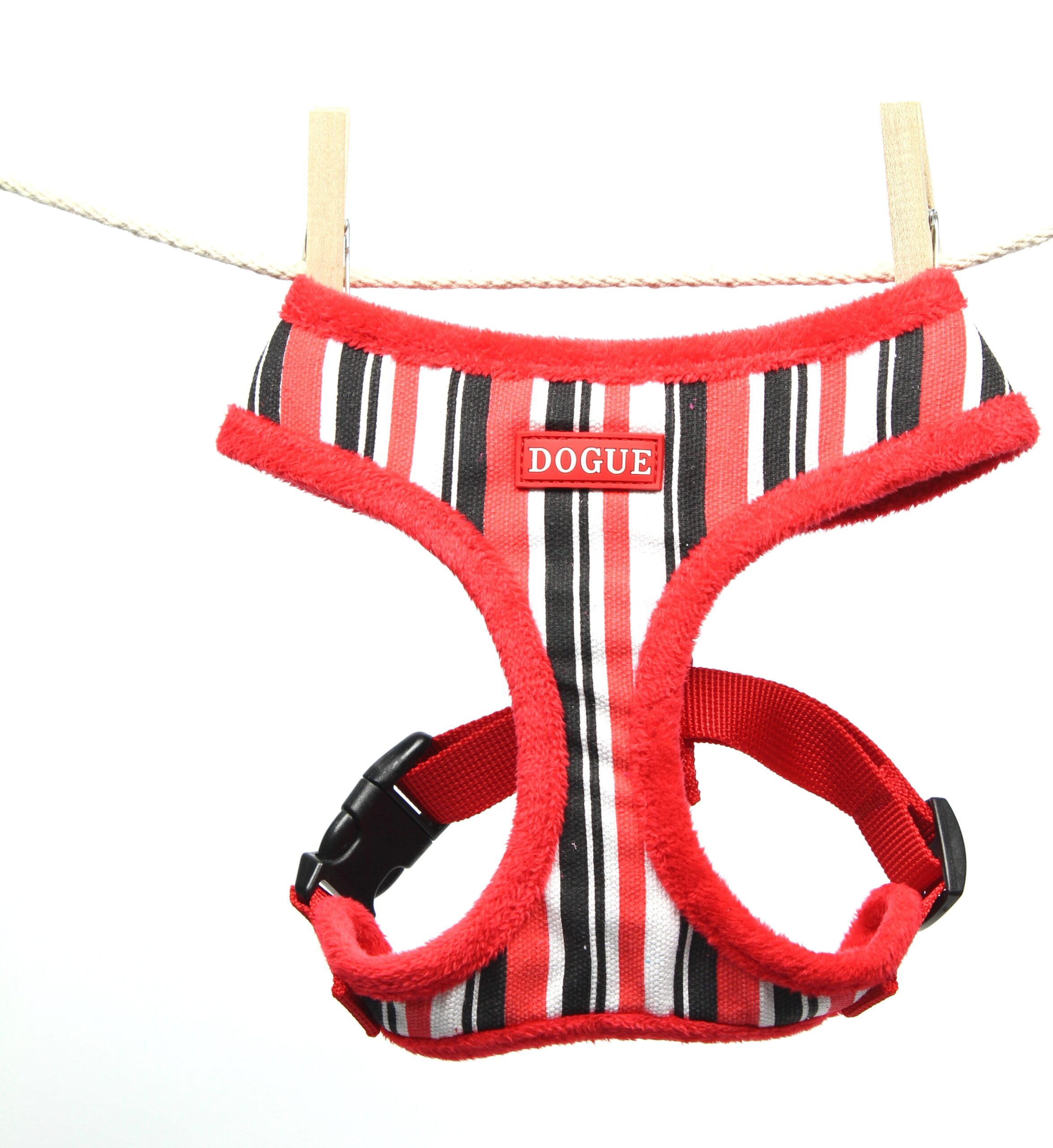 DOGUE Pettorina Striped Harness Red/Black