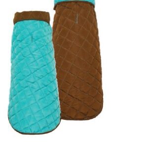DIAMOND QUILTED COAT Aqua/Brown