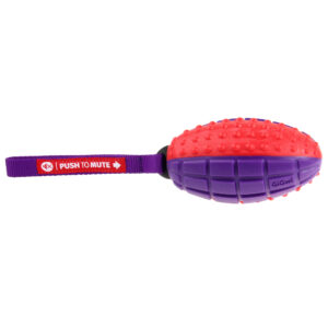 GiGwi Rugby Ball Push To Mute solid red/purple