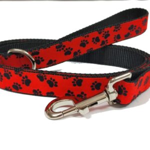MICHI GUINZAGLIO PAWS PRINT ON RED Dog Leash